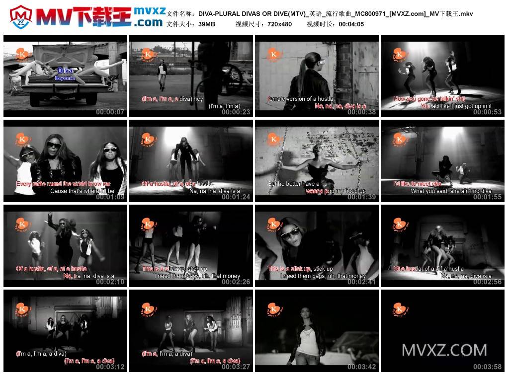 DIVA-PLURAL DIVAS OR DIVE(MTV)_英语_流行歌曲_MC800971